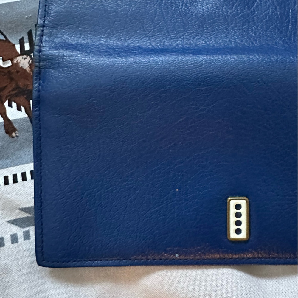 Vintage Rolfs Blue Leather Wallet | Kiss Lock Coin Purse | Cowhide - Picture 5 of 10